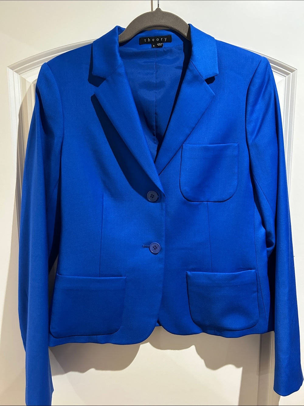 Theory Cobalt Blue Blazer, size 8
